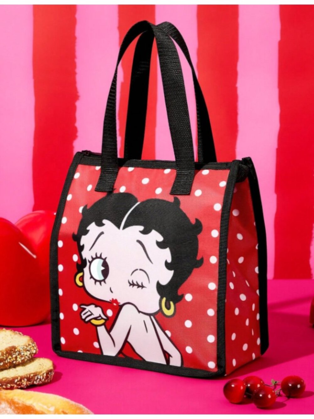 Betty Boop Insulated Lunch Bag Red Polka Dot Large Thermal Tote Picnic